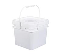 DEVNWIGMO Seau à Peinture pour Stockage avec Couvercle Sécurisé Organisateur de Pigments Carré Seau de Mélange Alimentaire Rangement Pratique en PP Adapté à L'O, Blanc, 8l