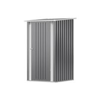 Devoko Abri de jardin en métal 96x98x160 cm, abris de jardin avec toit en appentis, robuste et inoxydable, gants de travail inclus, porte pivotante verrouillable, petit abri de jardin en acier pour