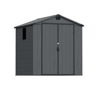 Devoko Abri de Jardin extérieur en Plastique avec Double Portes verrouillables et Toit en apex - Abri à Outils pour Patio, Jardin, abri pour vélo, Poubelle - Résistant aux intempéries et à la