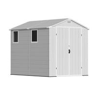 Devoko Abri de Jardin extérieur en Plastique avec Double Portes verrouillables et Toit en apex - Abri à Outils pour Patio, Jardin, abri pour vélo, Poubelle - Résistant aux intempéries et à la