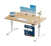 Devoko Bureau Assis Debout Électrique 120x60 cm Beige - Bureau Informatique Réglable en Hauteur Motorisé - Table de Bureau Ergonomique avec 2 Mémoires pour Télétravail