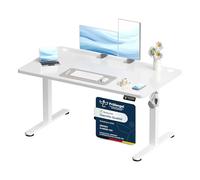 Devoko Bureau Assis Debout Électrique 120x60 cm - Bureau Informatique Réglable en Hauteur Motorisé - Table de Bureau Ergonomique avec 2 Mémoires pour Télétravail-Blanc