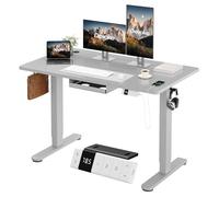 Devoko Bureau Assis Debout Électrique 140×80cm, Bureau Électrique avec Chargeur Type-C, Organiseur de Câbles et 3 Positions Mémorisables, Bureau Réglable en Hauteur (140×80cm,Gris)