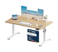 Devoko Bureau Assis-Debout Électrique 140x60 cm - Bureau Informatique Réglable en Hauteur Motorisé - Table de Bureau Ergonomique avec 2 Mémoires pour Télétravail Beige