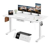 Devoko Bureau Assis Debout Électrique 180×80cm, Bureau Électrique avec Chargeur Type-C, Organiseur de Câbles et 3 Positions Mémorisables, Bureau Réglable en Hauteur (180×80cm,Blanc)