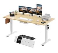 Devoko Bureau Assis Debout Électrique 200×80cm, Bureau Électrique avec Chargeur USB, Organiseur de Câbles et 3 Positions Mémorisables, Bureau Réglable en Hauteur (200×80cm, Beige)