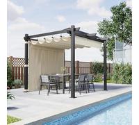 Devoko Pergola Aluminium 3x3, Pergola Jardin Exterieur, avec Fixations Magnétiques et Zone d'ombrage Réglable, Cadre en Aluminium, Convient pour Les Jardins et Les Cours,Beige