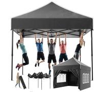 Devoko Tonnelle Pliant 3x3m Imperméable, Robuste, Résistant à l'hiver, Hauteur Réglable, avec 4 Panneaux Latéraux, Protection UV 50+, pour Jardin, Terrasse, Camping, Noir