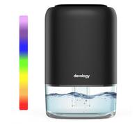 Devology Mini déshumidificateur portable compact 1100ml électrique et économe en énergie élimine les moisissures l'humidité et la condensation super silencieux <30dB 7 couleurs d'éclairage d'ambiance