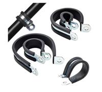 DeVow Collier De Serrage En P Doublé De Caoutchouc, 5/10 Pièces | Fixer Les Fixations Du Support De Tuyau De Câblage(15mm wide-8mm-10pcs)