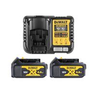 DeWALT 2 x Dcb182 Lot Li-Ion 18 V 4.0 Ah Batterie Lot de 2 & Dcb115 kit de chargeur, 18 V