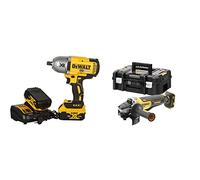 DeWalt - Boulonneuse à Chocs 1/2' Brushless XR 18V 5Ah Li-ion - DCF899P2-QW & Meuleuse Brushless XR 18V 5Ah Li-Ion - DCG406NT-XJ - Lame Ø125mm - Vitesse à Vide 9000tr/min - 1000W