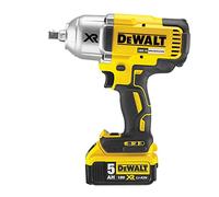DEWALT Boulonneuse à Chocs 18V Li-ion - Outillage Professionnel 5Ah Couple 950 Nm - Anneau de Friction - 3 Vitesses - Inclus Chargeur Multi-Voltage, Batteries et Mallette TSTAK, DCF899HP2-QW