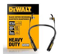 DEWALT Casque Bluetooth magnétique sans Fil avec Tour de Cou, écouteurs Tour de Cou, autonomie 30 h, Isolation phonique, Noir