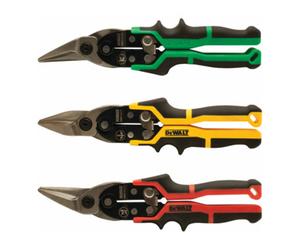DEWALT Cisailles à tôle DEWALT ERGO, paquet de 3, droites (jaunes), gauche (rouges), droite (vertes) DWHT14676-0 Quantité:1