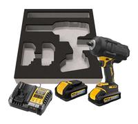 DeWALT hocs AKU 18V, 2x batterie 5,0 Ah POWERSTACK, housse en caoutchouc, chargeur DCF961H2G