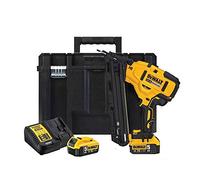 DEWALT - Cloueur de Finition XR 18V 5Ah - DCN650P2-QW - Cloueur sans Fil en Coffret, 2 Batterie et Chargeur - 15Ga - Sans Gaz - 2 Modes: Mode Coup par Coup ou Rafale - Magasin 34° de 110 Clous Ø1,8mm