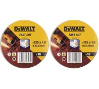 DEWALT Coffret de 10 Disques Pour Meuleuse - Dimensions 125 mm x 1 mm - Matériau de Disque Robuste en Étain - Pour Acier Inoxydable - Convient pour une Utilisation Professionnelle, DT3507-QZ