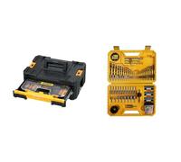 DEWALT Coffret TSTAK avec 100 Accessoires de Perçage et de Vissage - Spécial Béton - Avec Porte-Embout Magnétique & Coffret de 100 Pièces de Perçage et Vissage Haute Performance - DT71563-QZ