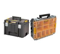 DeWalt Coffret TSTAK Grande Contenance DWST83346-1 - IP54 - Emplacement Tag Tool Connect & Organiseur TSTAK DWST82968-1 - Etanche IP54-7,8L - Pour Petites Pièces et Accessoires