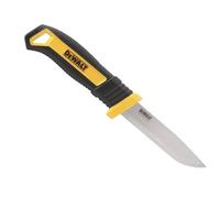 DEWALT Couteau artisanal à lame fixe, livré avec un étui en plastique pour un rangement et un transport sûrs.
