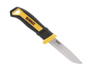 DEWALT Couteau artisanal à lame fixe, livré avec un étui en plastique pour un rangement et un transport sûrs.