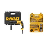 DeWalt D25133K Perforateur Sds-Plus 3 Modes - 26 mm Filaire - 800W - Vitesse à Vide 0-1500 tr/Min & Coffret de 100 Pièces de Perçage et Vissage Haute Performance - DT71563-QZ