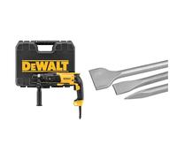 DeWalt D25133K Perforateur Sds-Plus 3 Modes - 26 mm Filaire - 800W - Vitesse à Vide 0-1500 tr/Min & Jeu de 3 Burins SDS-PLUS - 2 Burins Plats et 1 Burins Pointu 25 cm - Travail du Béton