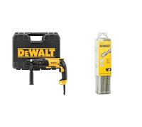 DeWalt D25133K Perforateur Sds-Plus 3 Modes - 26 mm Filaire - 800W - Vitesse à Vide 0-1500 tr/Min & Jeu de 6 Forets SDS-PLUS - DT60302-QZ - Forets Ø6mm x2, Ø8mm x2; Ø10mm x2 - Perçage Béton