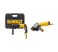 DeWalt D25133K Perforateur Sds-Plus 3 Modes - 26 mm Filaire - 800W - Vitesse à Vide 0-1500 tr/Min & Meuleuse d'Angle - DWE4237-QS - Meuleuse avec Protection Anti-Redémarrage