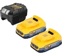 DeWalt Kit de démarrage 18 V XR avec 2 batteries compactes et chargeur Powerstack DCB1102E2
