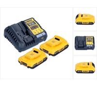 DeWalt DCB 1104 D2 kit de démarrage 12 V / 18 V 2x batterie 2,0 Ah + chargeur DCB 1104