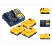 DeWalt DCB 1104 D3 Kit de démarrage sans fil 12 V / 18 V 3x batterie 2,0 Ah + chargeur DCB 1104
