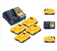 DeWalt DCB 1104 D4 Kit de démarrage sans fil 12 V / 18 V 4x batterie 2,0 Ah + chargeur DCB 1104