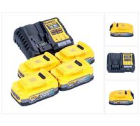 DeWalt DCB 1104 E4 Kit de démarrage sans fil 12 V / 18 V 4x batterie Powerstack 1,7 Ah + chargeur DCB 1104
