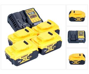 DeWalt DCB 1104 P4 Kit de démarrage sans fil 12 V / 18 V 4x batterie 5,0 Ah + chargeur DCB 1104