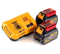 Dewalt DCB546 Lot de 2 batteries XR Flexvolt avec chargeur rapide DCB118 6 Ah 18V 54V