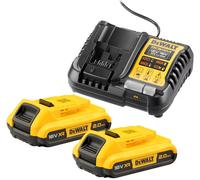 DeWalt Kit de démarrage DCB1104D2-QW 2x Batteries 2,0Ah DCB183 et 1x Chargeur rapide DCB115