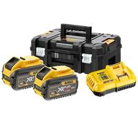 DeWALT DCB118Y2T-QW Kit chargeur et batteries 18V / 54V Flexvolt Li-Ion avec coffret Tstak