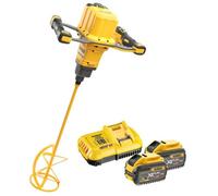 DeWalt Malaxeur sans fil XR FLEXVOLT 54V DCD240X2 avec 2 batteries 54V 3.0Ah et tige spirale 160 mm