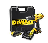 DEWALT DCD776C2-QW Perceuse-visseuse à percussion 18V - Compacte et ergonomique - Idéale endroits exigus - Mandrin : 13 mm - 2 batteries 18V Lithium-ion 1,3 Ah - Couple max : 42 Nm - Capacité de perçage Bois/Métal 25/13 mm - Interrupteur intelligent - Coffret inclus, Jaune, DCD776C2-QW