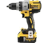 DEWALT DCD991P2-QW Perceuse-visseuse XRP 18V - Moteur sans charbon BRUSHLESS - Applications lourdes - Grande précision - 2 batteries 18V Lithium-ion 5 Ah - Couple : 95 Nm - 22 positions de réglage de couple - 3 vitesses jusqu'à 2000 trs/min - Capacité de perçage maxi. Bois/Métal/Béton 55/15/13 mm - Puissante LED - Chargeur inclus - Mallette TSTAK incluse, Jaune