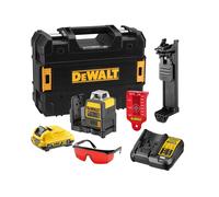 DeWALT DCE0811D1R-QW Laser À Lignes Croisées 12 V Dans Un Coffret - 2x 360° - Rouge - 20 M - IP65