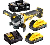 DEWALT Meuleuse d'angle sans fil DCG405H2T 125 mm 18V Brushless 2x5Ah PowerStack avec coffret