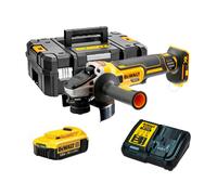 Dewalt DCG405M1 Meuleuse dangle sans fil 18V 125mm Brushless + 1x Batterie 4,0Ah + Chargeur + TStak