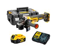Dewalt DCG405P1 Meuleuse dangle sans fil 18V 125mm Brushless + 1x Batterie 5,0Ah + Chargeur + TStak