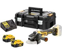 DeWALT DCG405P2-QW Kit De Meuleuse D'angle Sans Fil Li-ion XR 18 V (2 Batteries De 5,0 Ah) Dans Un Coffret TSTAK - 125 Mm - Sans Balais