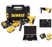 DeWalt DCH 133 P2 Marteau combiné sans fil 18V 2,6J SDS plus Brushless + 2x batterie 5,0Ah + chargeur + TSTAK + 17 pcs. jeu de forets et burins