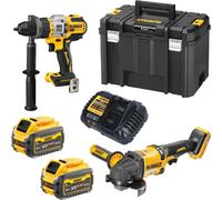 DeWalt DCK 2016 T2T Kit combiné batterie 18 V / 54 V FlexVOLT DCD 999 perceuse-visseuse à percussion + DCG 418 meuleuse d'angle + 2x batterie 6,0 Ah + chargeur + TSTAK