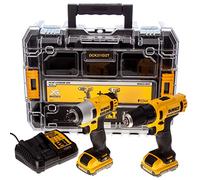 DeWalt Pack 2 outils 18V DCK211D2T-QW – DCD710 et DCF815, coffret, 2 batteries 2,0 Ah
